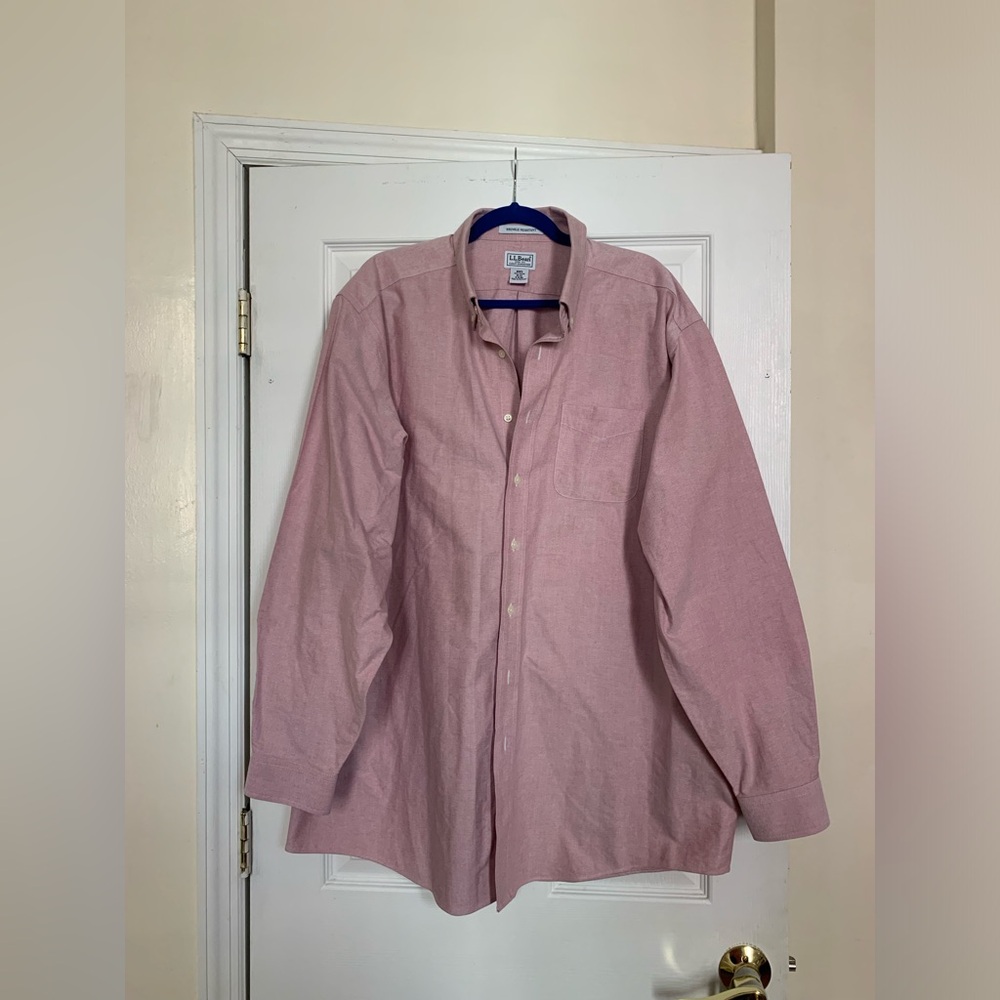 L.L. Bean Wrinkle Resistent Light Burgundy Shirt - 0XL